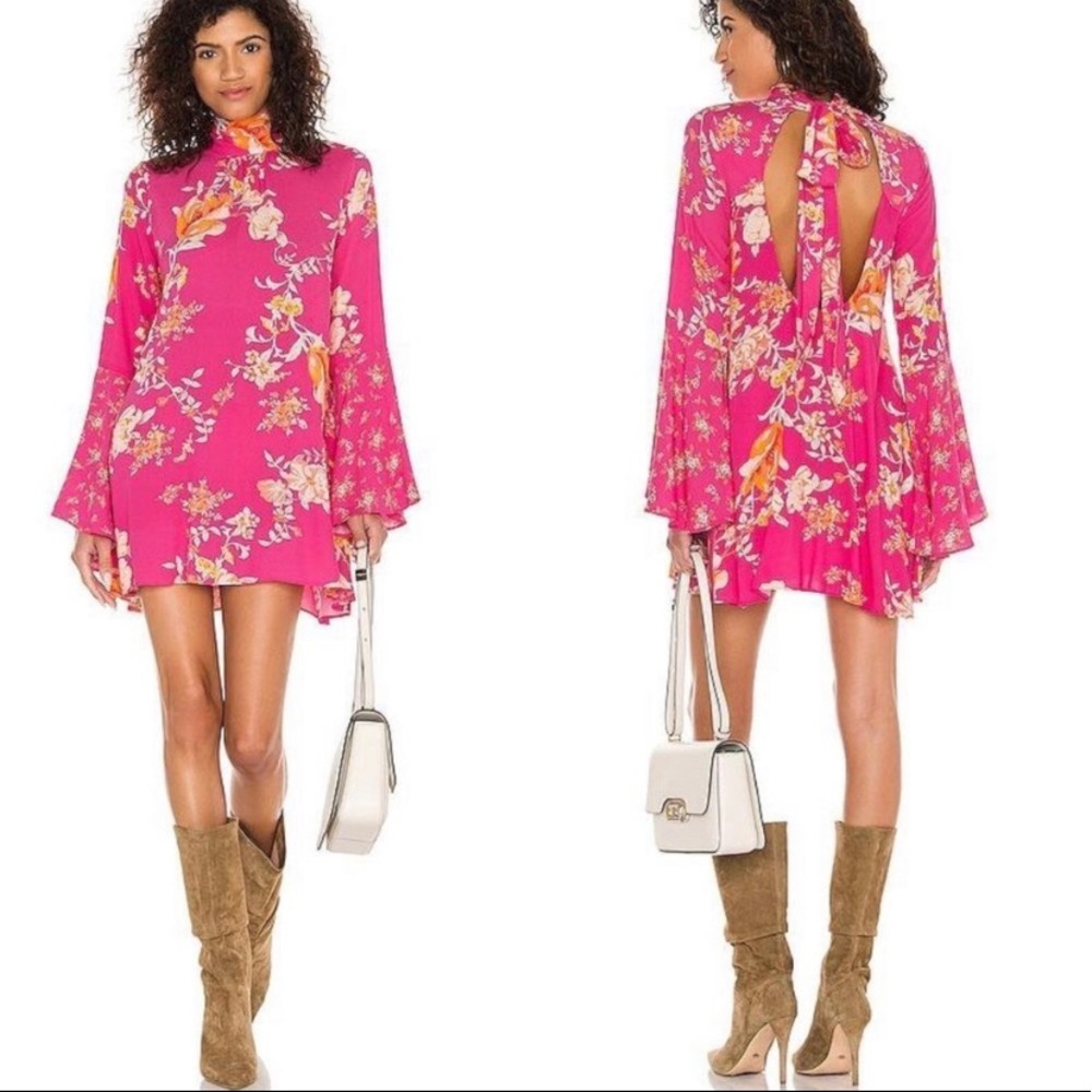 Free People Lollipop pink floral top or short dress. New w/Tags - Picture 1 of 8